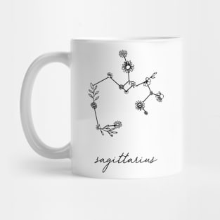 Sagittarius Zodiac Wildflower Constellation Mug